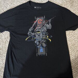 Meta Threads Men's NINJA x DRLUPO Collaboration Black Graphic T-Shirt Large